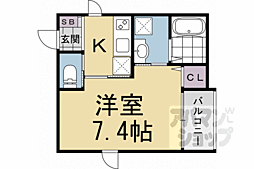 yu-amour西院 1Kの間取図画像