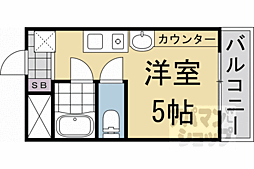 御室ガーデンハイツ 1Kの間取図画像