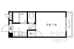 パラーシオ聚楽 1Kの間取図画像