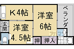 罧原荘C 2Kの間取図画像