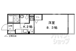 グランアルカンシェル 1Kの間取図画像