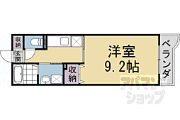 エコーウエスト東館 1Kの間取図画像