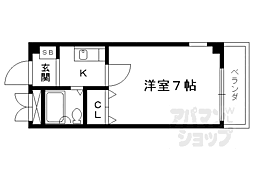 アーバン五条 1Kの間取図画像