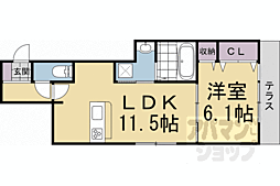 ウェステリア太秦天神川 1LDKの間取図画像