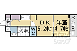 ファステート京都西KIWAMI 1DKの間取図画像