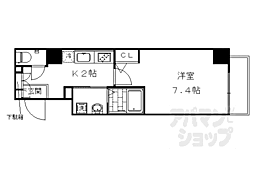 エスカーサ京都四条梅津 1Kの間取図画像