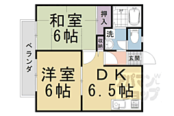 サンライフ・太秦 2DKの間取図画像