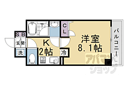 ベラジオ京都西院ウエストシティ3 1Kの間取図画像