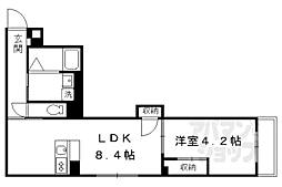 プログレーッソ西ノ京 1LDKの間取図画像