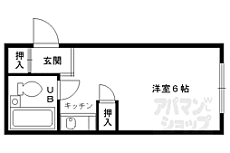 シャトレ花園 1Kの間取図画像