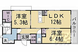シャーメゾン森ヶ前 2LDKの間取図画像