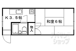 野元ハイツ 1Kの間取図画像