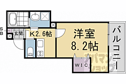 CasaWoodHanazono 1Kの間取図画像