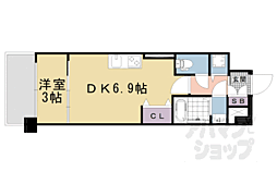 ザガーネットミレニアム京都九条烏丸 1DKの間取図画像