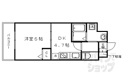 アクアプレイス京都西院 1DKの間取図画像