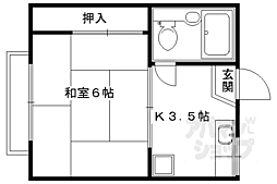 コーポ京 1Kの間取図画像