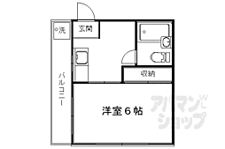 桃園ハイツ 1Kの間取図画像