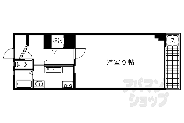 葛城マンション 308｜京都府京都市上京区日暮通出水上ル秤口町(賃貸マンション1K・3階・23.00㎡)の写真 その2