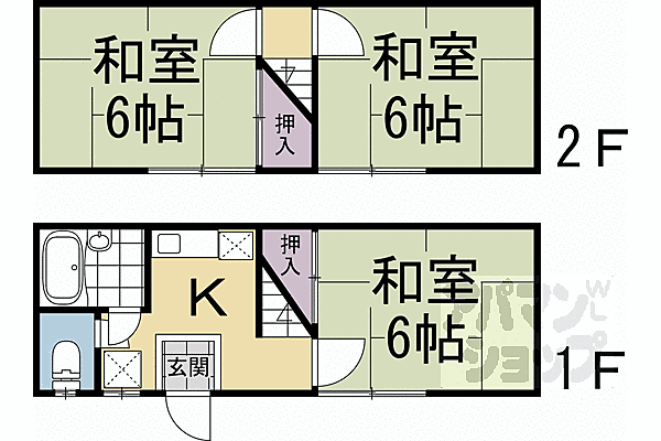 鏡石町貸家11 8｜京都府京都市上京区一条通智恵光院東入鏡石町(賃貸一戸建3DK・--・45.00㎡)の写真 その2