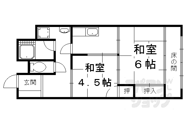 京都府京都市北区紫野西泉堂町(賃貸マンション2K・3階・39.69㎡)の写真 その2