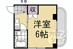 JR山陰本線 二条駅 徒歩10分の賃貸アパート 4階1Kの間取り
