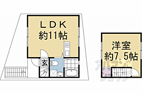 京都府京都市左京区下鴨東半木町（賃貸一戸建1LDK・--・44.30㎡） その2