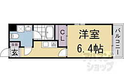 叡山電鉄叡山本線 茶山・京都芸術大学駅 徒歩11分の賃貸マンション 2階1Kの間取り