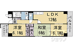 コト北小路 4階3LDKの間取り