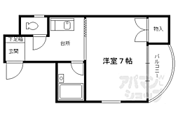 京都市営烏丸線 五条駅 徒歩8分の賃貸マンション 5階1Kの間取り