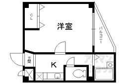 スペシャリー丸太町 1Kの間取図画像