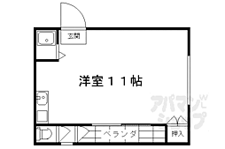 阪急京都本線 西院駅 徒歩6分の賃貸マンション 2階ワンルームの間取り