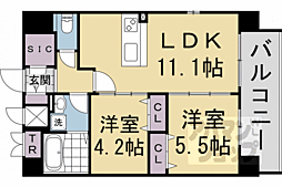 LiveCasa千本今出川 2LDKの間取図画像