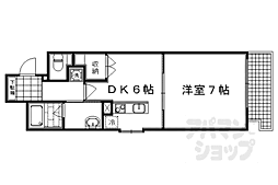 アクアレリスト今出川 1DKの間取図画像