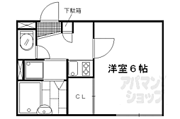 レオパレス西陣 1Kの間取図画像