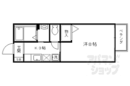 グランシード衣笠 1Kの間取図画像