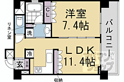 京都市上京区武者小路町マンション 1LDKの間取図画像