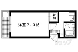コスモハイツ大心院町 1Kの間取図画像