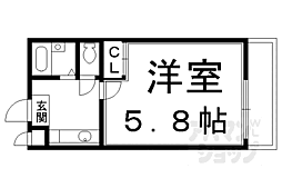 足立ハイツ北大路 1Kの間取図画像