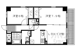 ベリエ茶五 2LDKの間取図画像