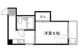 コーポ智恵光院 1Kの間取図画像