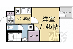 WELLSQUARE京都西陣WEST 1Kの間取図画像