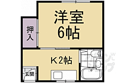 中田マンション 1Kの間取図画像