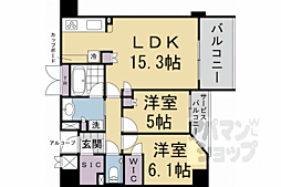 京都市上京区上堀川町マンション 2LDKの間取図画像