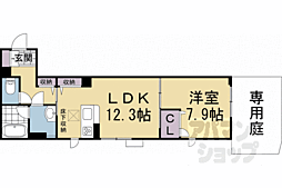 アウスレーゼ御所 1LDKの間取図画像