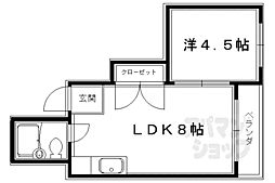 オリオンプラザ 1LDKの間取図画像