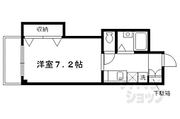 白梅ヒルズ 1Kの間取図画像