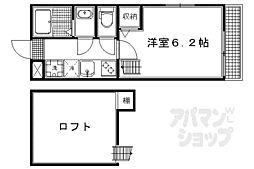 ロフティ芦山寺 1Kの間取図画像