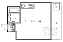サナップ御所東三上ビル ワンルームの間取図画像