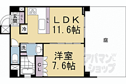 京都市上京区武者小路町マンション 1LDKの間取図画像