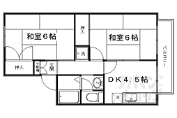 セジュール山ノ森 2DKの間取図画像